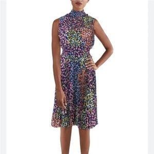 Nanette Lepore Floral Pleated Fit & Flare Dress